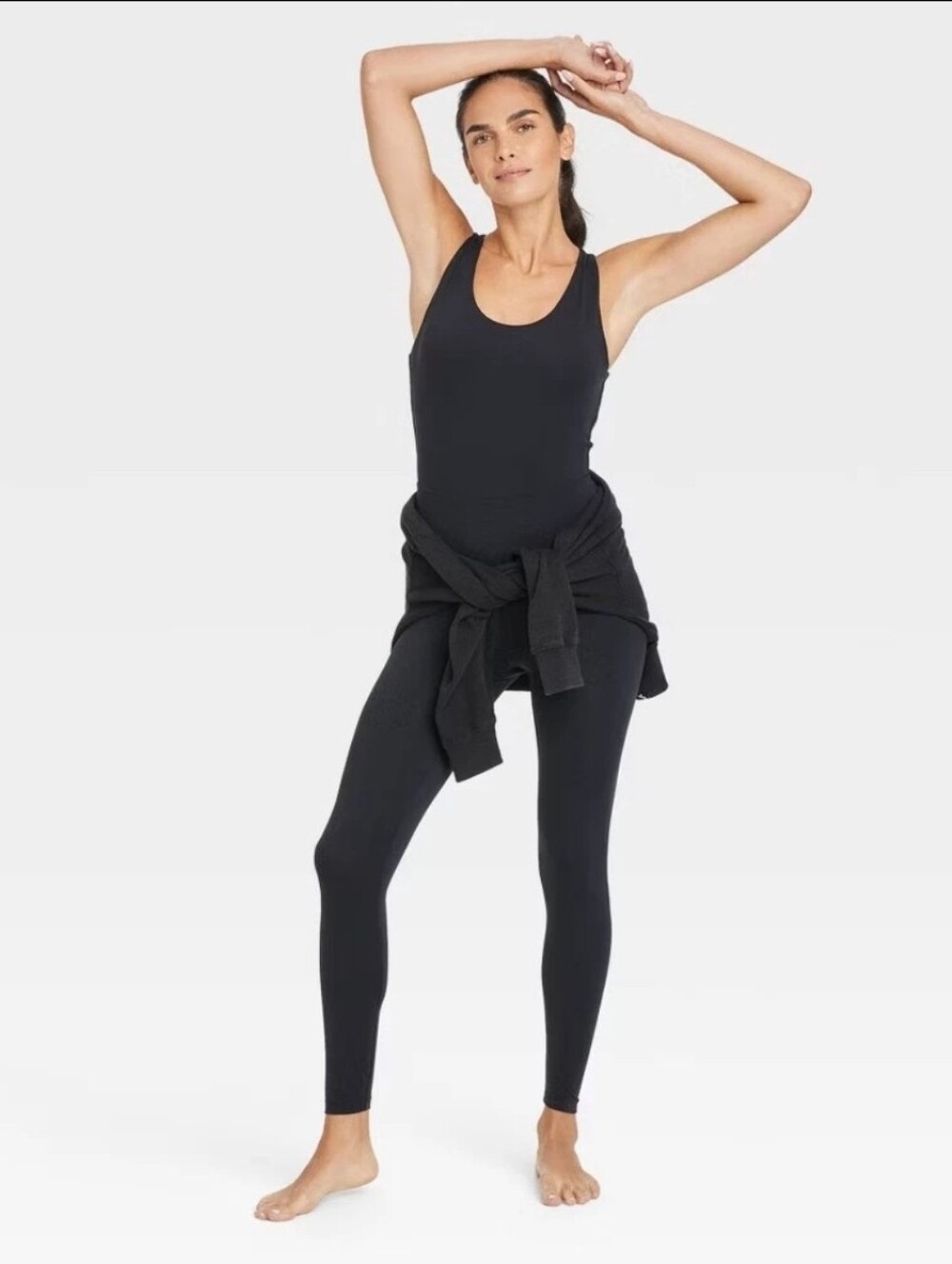JoyLab Black Scoop-Neck Tank Jumpsuit Size Large Worn Once